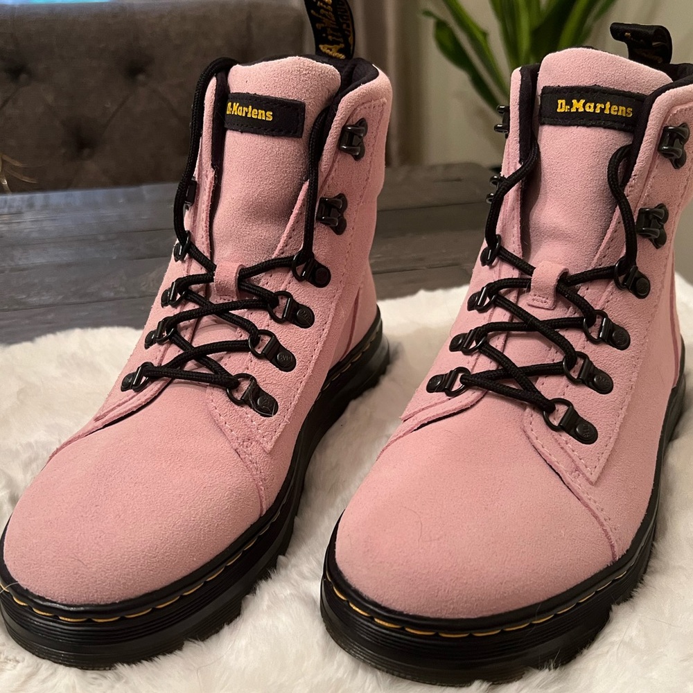 NWOT Pink Suede Dr. Martens Boots Size 8